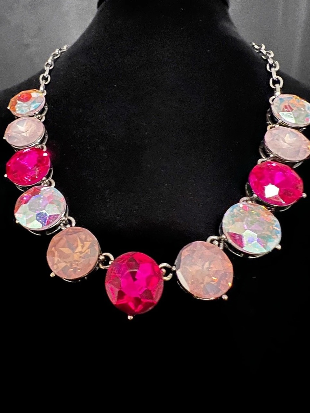 ATG - Pink AB Multicolor Crystal Necklace